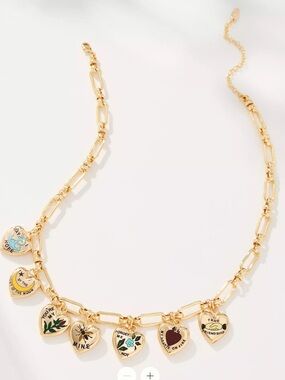 Anthropologie hearts Charm Necklace NWT